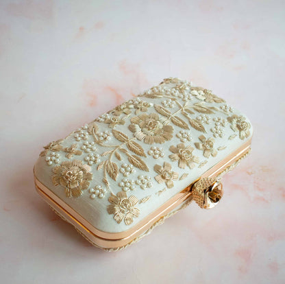PRE-ORDER - 2 in 1 - Asha Lana Clutch (Dull Ivory)