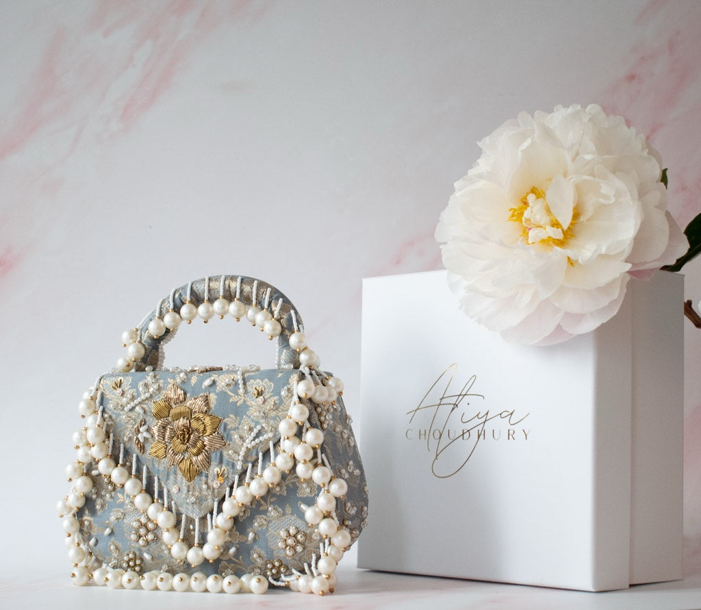 PRE-ORDER - Jasmine Clutch (Powder Blue)