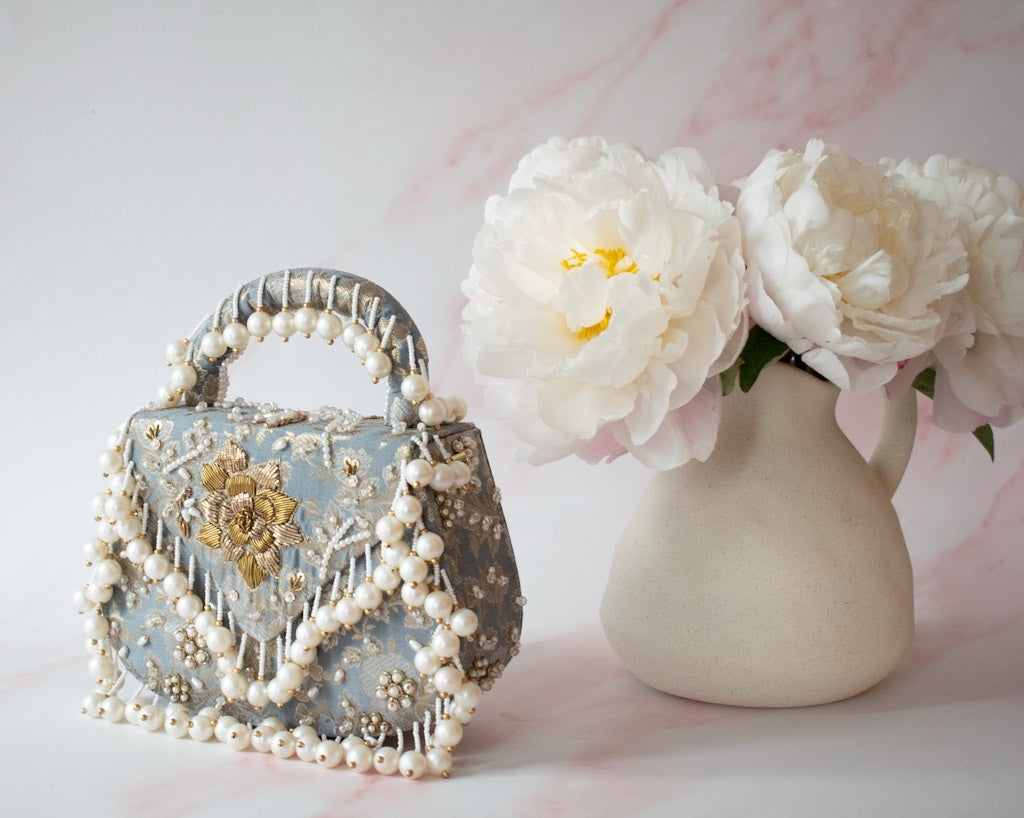 PRE-ORDER - Jasmine Clutch (Powder Blue)