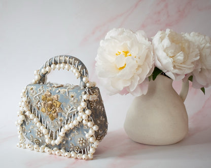 PRE-ORDER - Jasmine Clutch (Powder Blue)