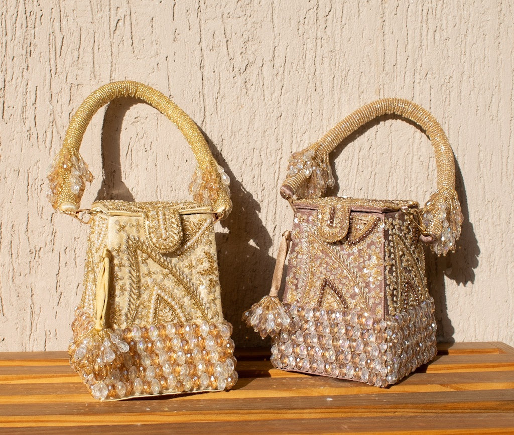 Talini Beaded Box Potli (Gold) - LIMITED EDITION