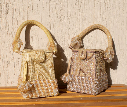 Talini Beaded Box Potli (Gold) - LIMITED EDITION