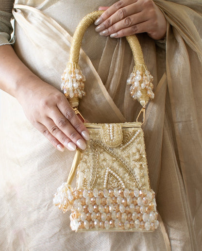 Talini Beaded Box Potli (Gold) - LIMITED EDITION