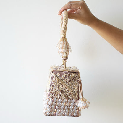 Talini Beaded Box Potli (Mauve) - LIMITED EDITION