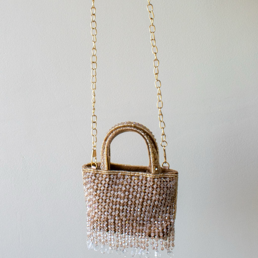Crystal Fringe Mini Tote (Mocha) - LIMITED EDITION