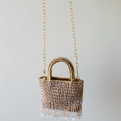 Crystal Fringe Mini Tote (Mocha) - LIMITED EDITION