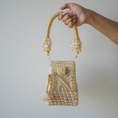 Talini Beaded Box Potli (Gold) - LIMITED EDITION