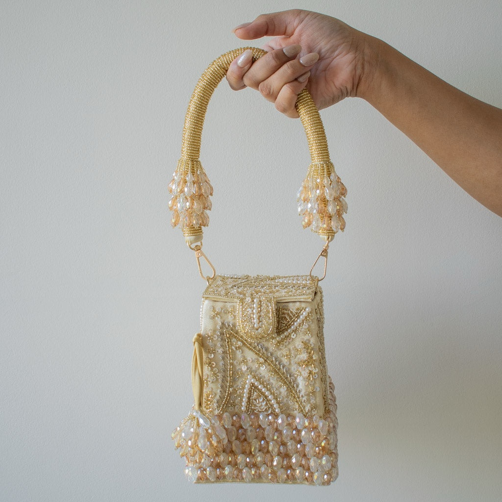 Talini Beaded Box Potli (Gold) - LIMITED EDITION