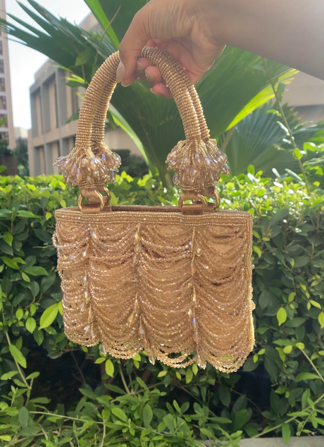 Bronze Cascade Beaded Tote - LIMITED EDITION