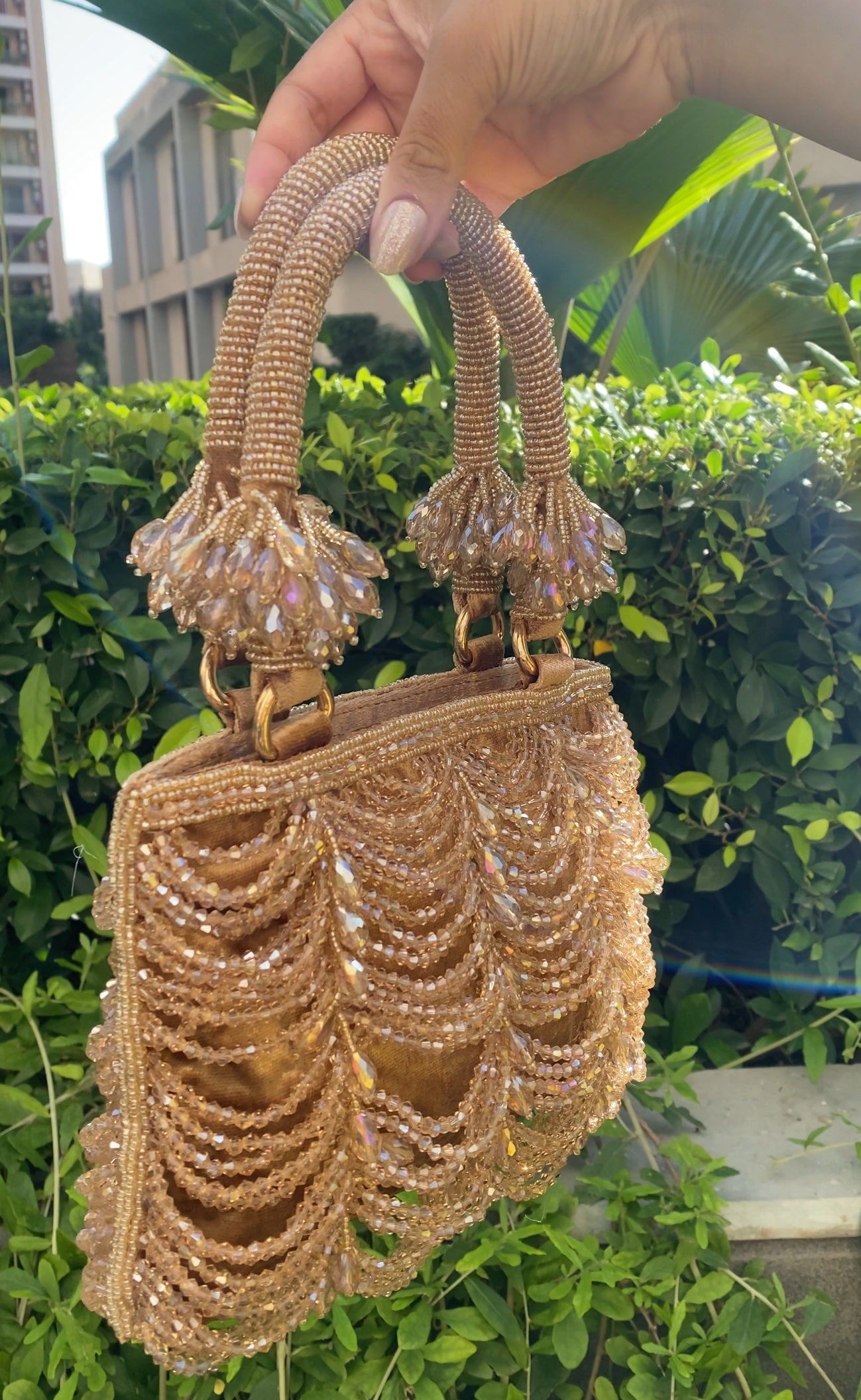 Bronze Cascade Beaded Tote - LIMITED EDITION