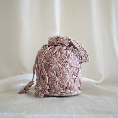 Blossom Potli Bag (Mauve)