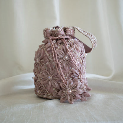 Blossom Potli Bag (Mauve)