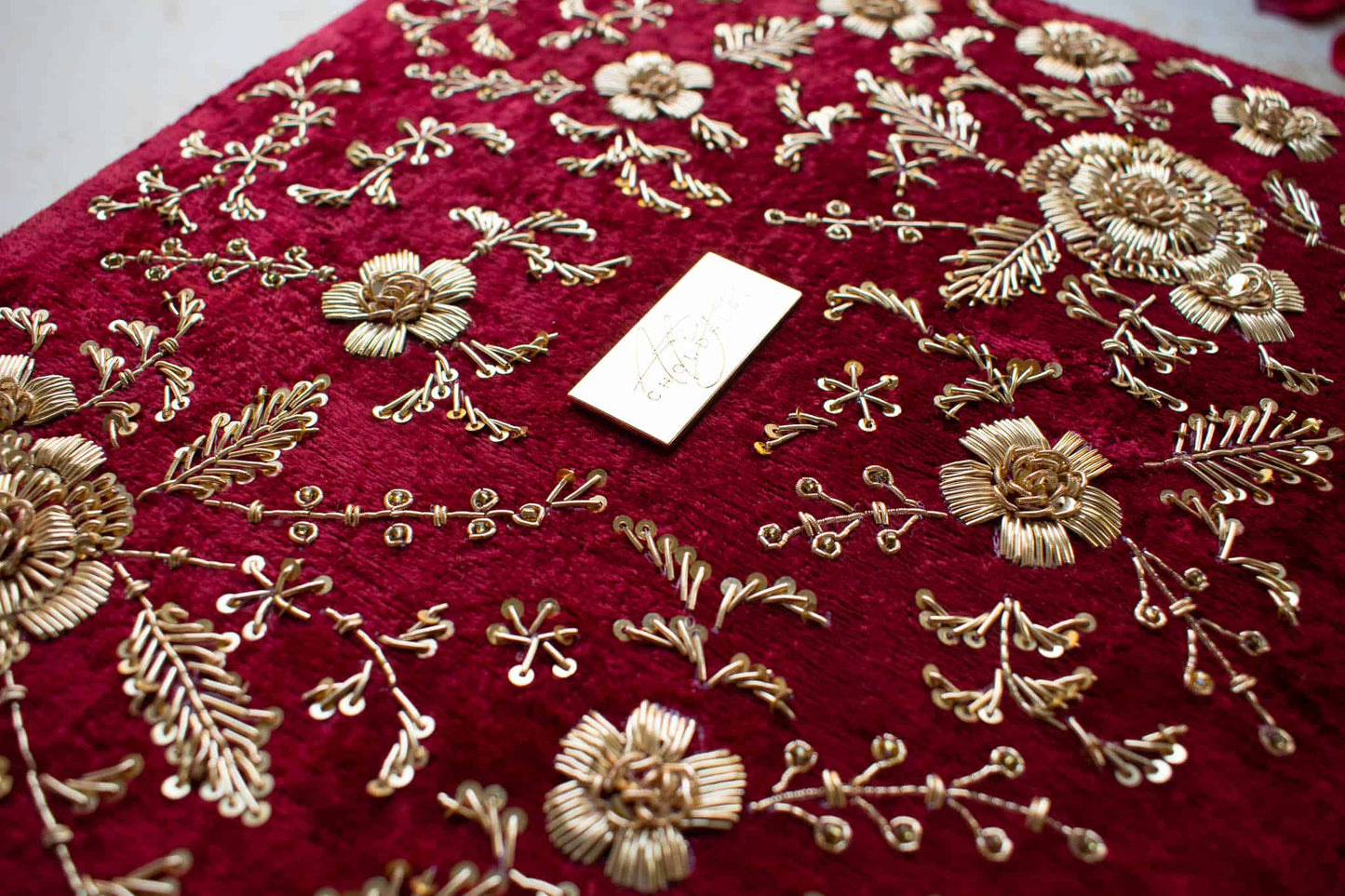 PRE-ORDER - ANAYA TROUSSEAU BOX (Red Maroon Velvet)