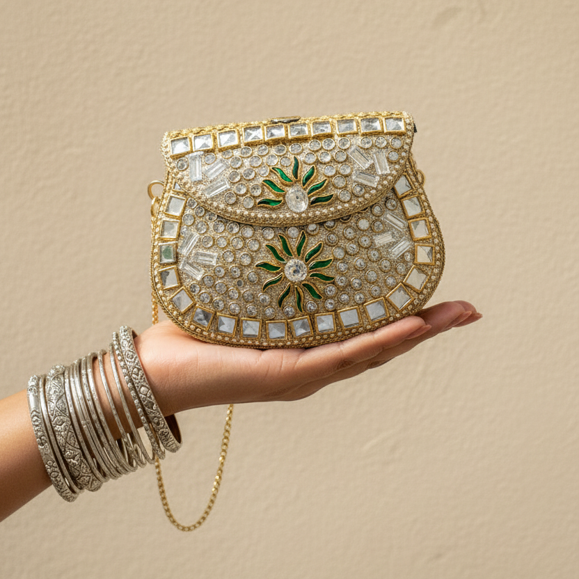 Vendia Mini Kundan Clutch