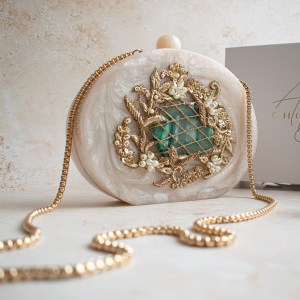 Pre-Order – Valletta – Emerald (Resin Oval Clutch)