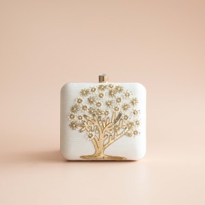 Ivory Mulberry Tree Clutch