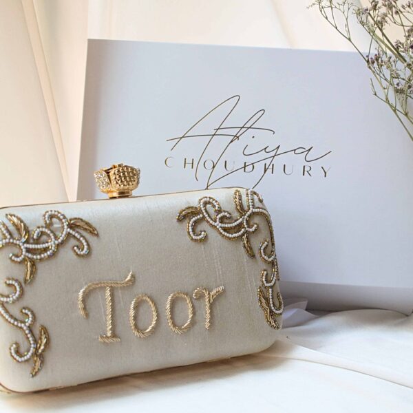 PRE-ORDER - Ivory Personalised Clutch (Rose lock) - Image 2
