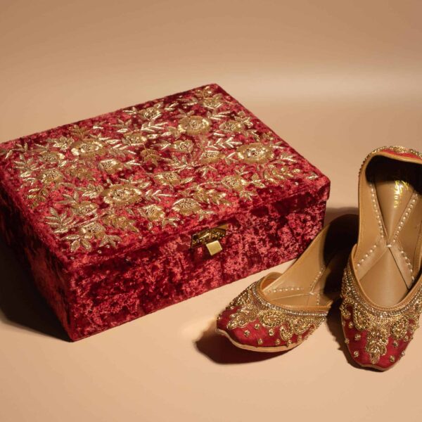 PRE-ORDER - AHANA TROUSSEAU BOX (Maroon Velvet)