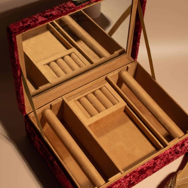 PRE-ORDER - AHANA TROUSSEAU BOX (Maroon Velvet) - Image 3