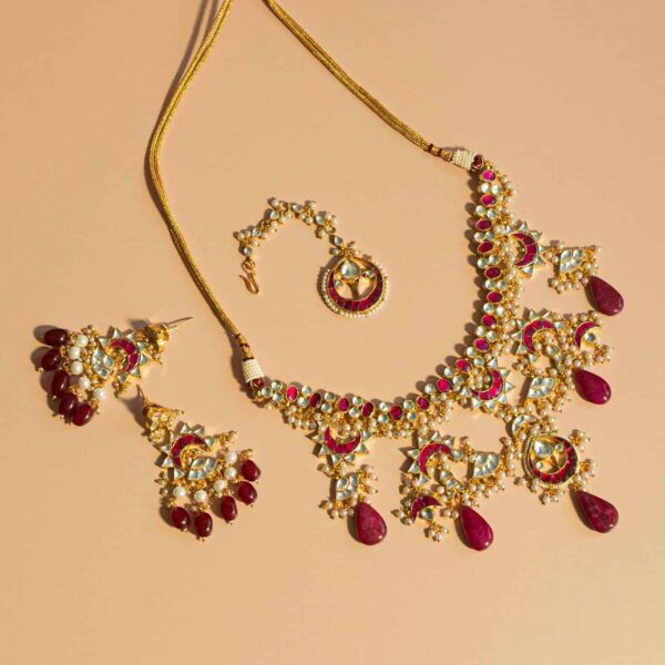 PRE-ORDER - Magenta Kundan Set - Image 12