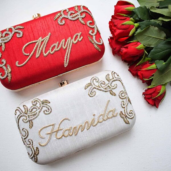 PRE-ORDER - Red Personalised Clutch - Image 2