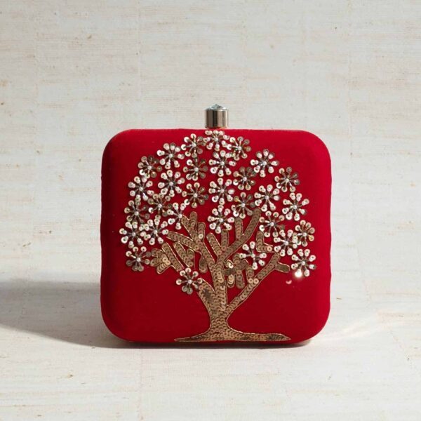 PRE-ORDER - Red Velvet Mulberry Tree Clutch