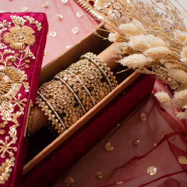 PRE-ORDER /ANAYA Bangle Box (Maroon Velvet) - Image 6