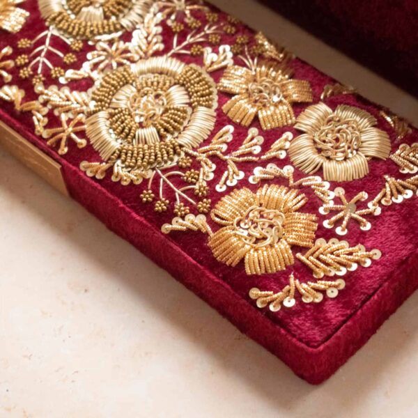 PRE-ORDER /ANAYA Bangle Box (Maroon Velvet) - Image 3