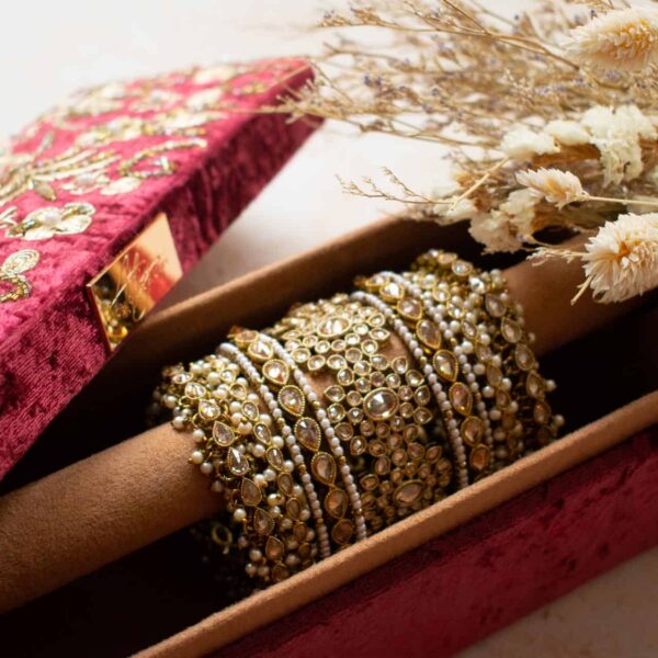PRE-ORDER - AMILA Bangle Box (Maroon Velvet) - Image 2