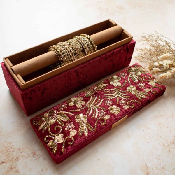 PRE-ORDER - AMILA Bangle Box (Maroon Velvet)