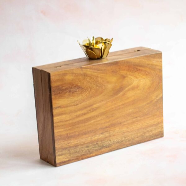 PRE-ORDER - Jaipur Wooden Rectangular Clutch - Image 4