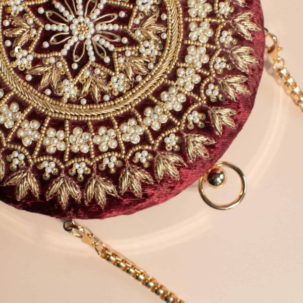 PRE-ORDER - MAHIYA (Round) - Maroon Velvet - Image 3