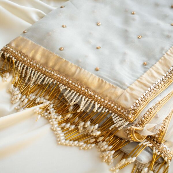 Amelia Organza Saree (Powder Blue) - Image 11
