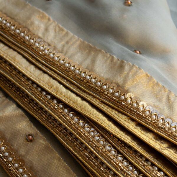 Amelia Organza Saree (Powder Blue) - Image 8
