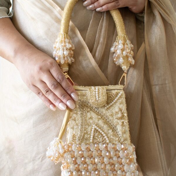 Talini Beaded Box Potli (Gold) - LIMITED EDITION - Image 7