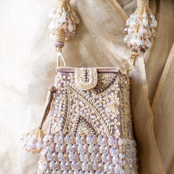 Talini Beaded Box Potli (Mauve) - LIMITED EDITION - Image 2