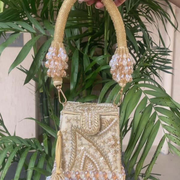 Talini Beaded Box Potli (Gold) - LIMITED EDITION - Image 5