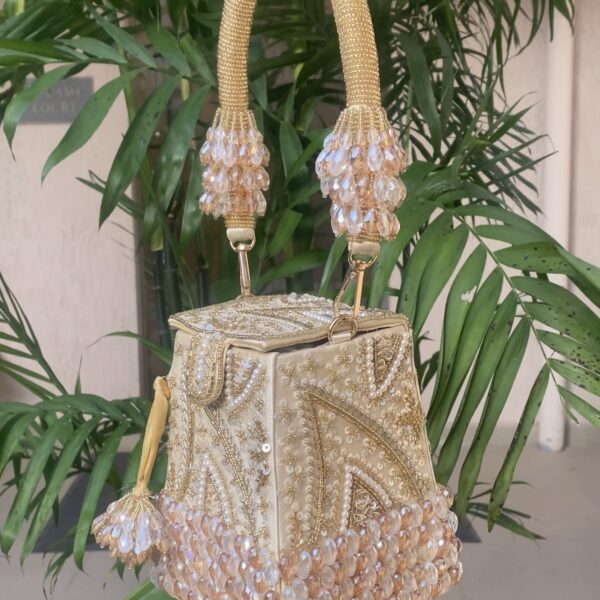 Talini Beaded Box Potli (Gold) - LIMITED EDITION