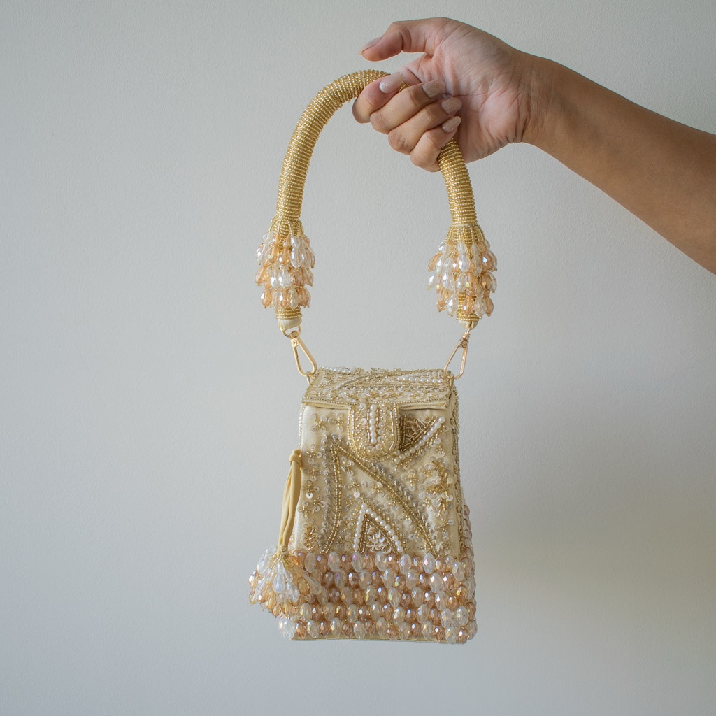 Talini Beaded Box Potli (Gold) - LIMITED EDITION - Image 4