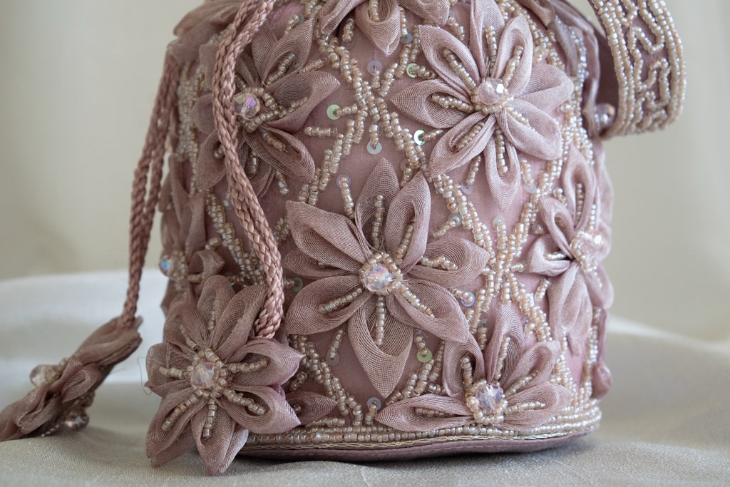 Blossom Potli Bag (Mauve) - Image 6