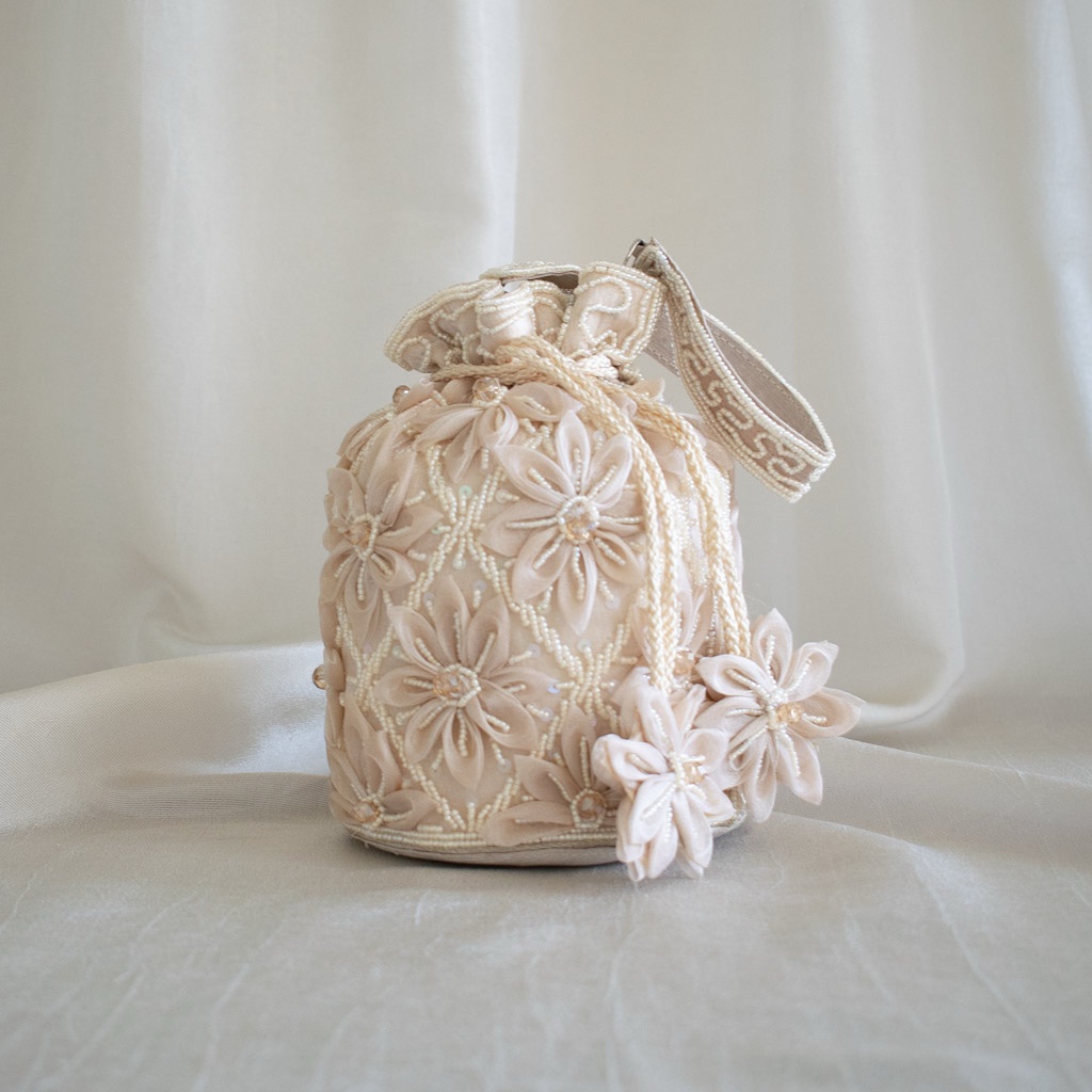 Blossom Potli Bag (Cream) - Image 4